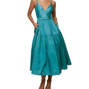 Hutch Atherton Fit and Flare Dress, Teal, Size 4